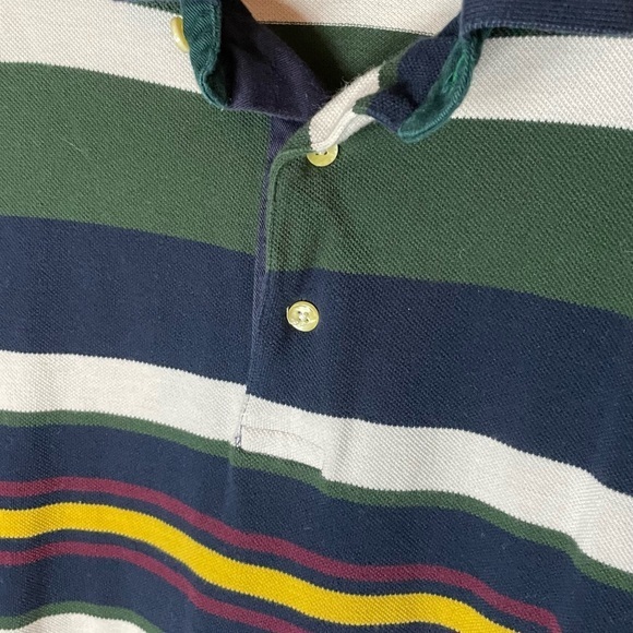 Basic Options Vintage 100% Cotton Long Sleeve Striped Polo Y2K Size 2XLT - Picture 3 of 6